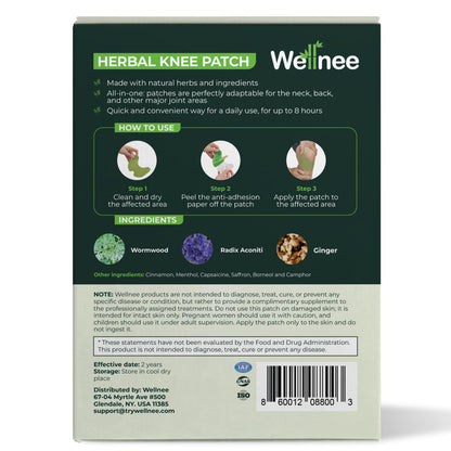 Wellnee Knee & Joint Wellness Bundle – Herbal Patches (10 pcs) & Support Capsules (90 servings) WellneeBuy Supplements Australia
