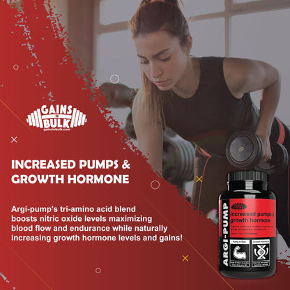 Gains in Bulk, Argi Pump, L-Arginine Nitric Oxide Booster with L-Citrulline and L-Ornithine GAINS IN BULK GAINSINBULK.COMBuy Supplements Australia