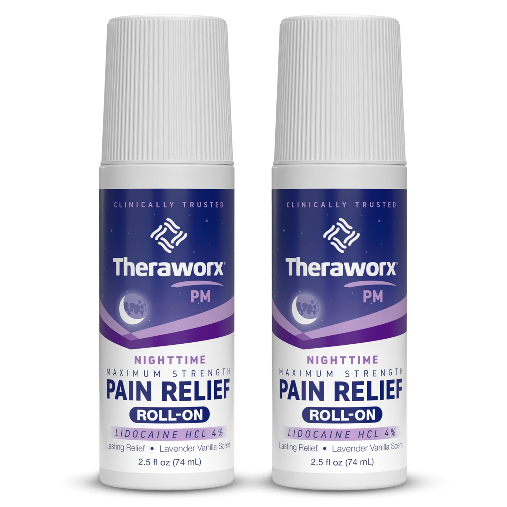Theraworx Nighttime Maximum Strength Pain Relief Roll-on with Lidocaine – 2.5 oz - 2 Count TheraworxBuy Supplements Australia