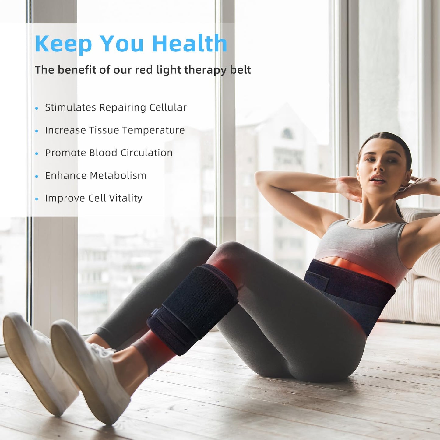 Red Light Therapy Infrared Light Therapy Heating Wrap Belt for Body Back Knee Shoulder Waist Muscle Pain AKYSUNBuy Supplements Australia