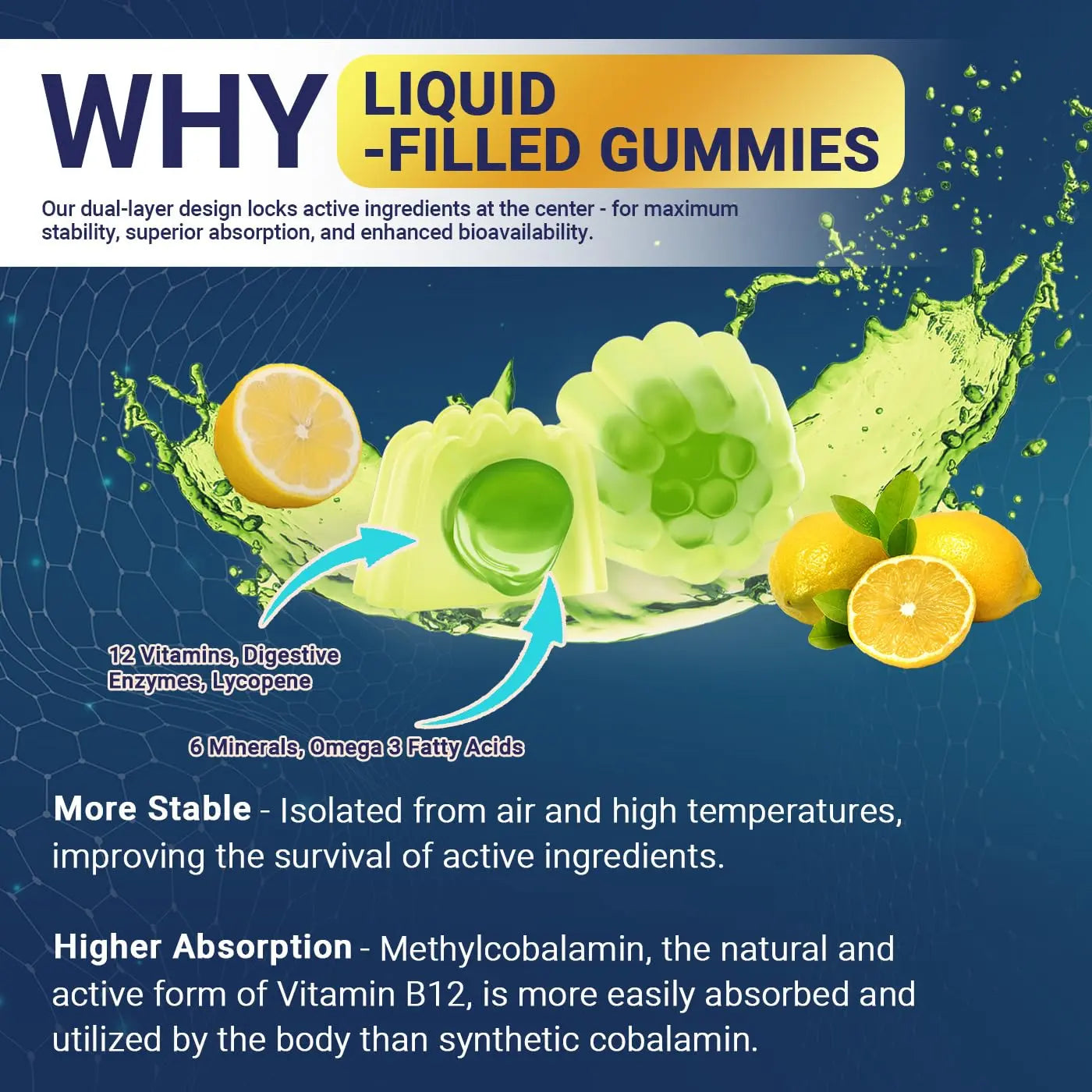 Mens Multivitamins Gummies with Vitamins A C D K E, B Complex, Omega-3, Digestive Enzymes, Lycopene, Calcium, Magnesium, Zinc WiszeenBuy Supplements Australia