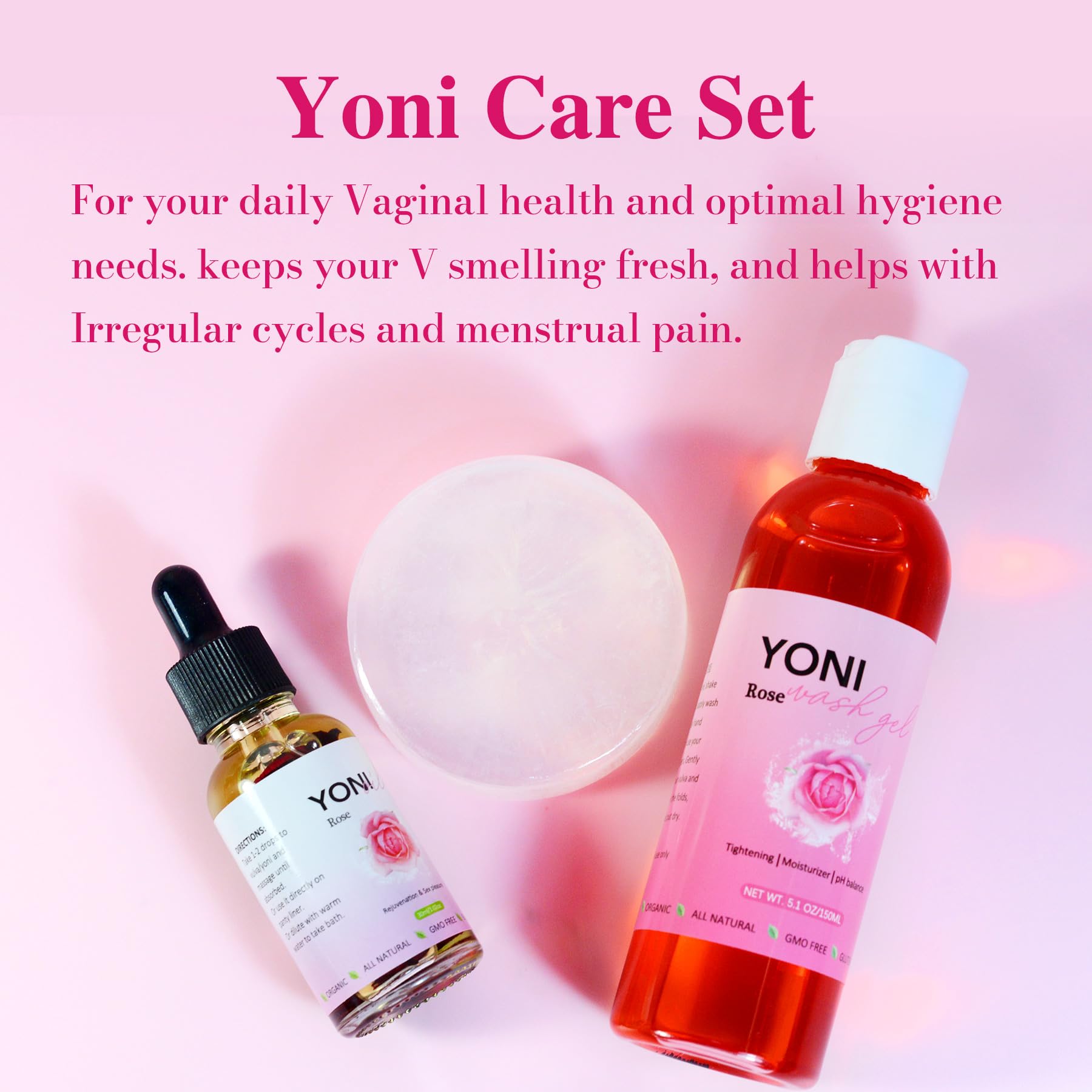Aromlife Rose Yoni daily Wash Set - Yoni Oil & Yoni Bar & Yoni Feminine Wash, Ph Balance for Women AromlifeBuy Supplements Australia