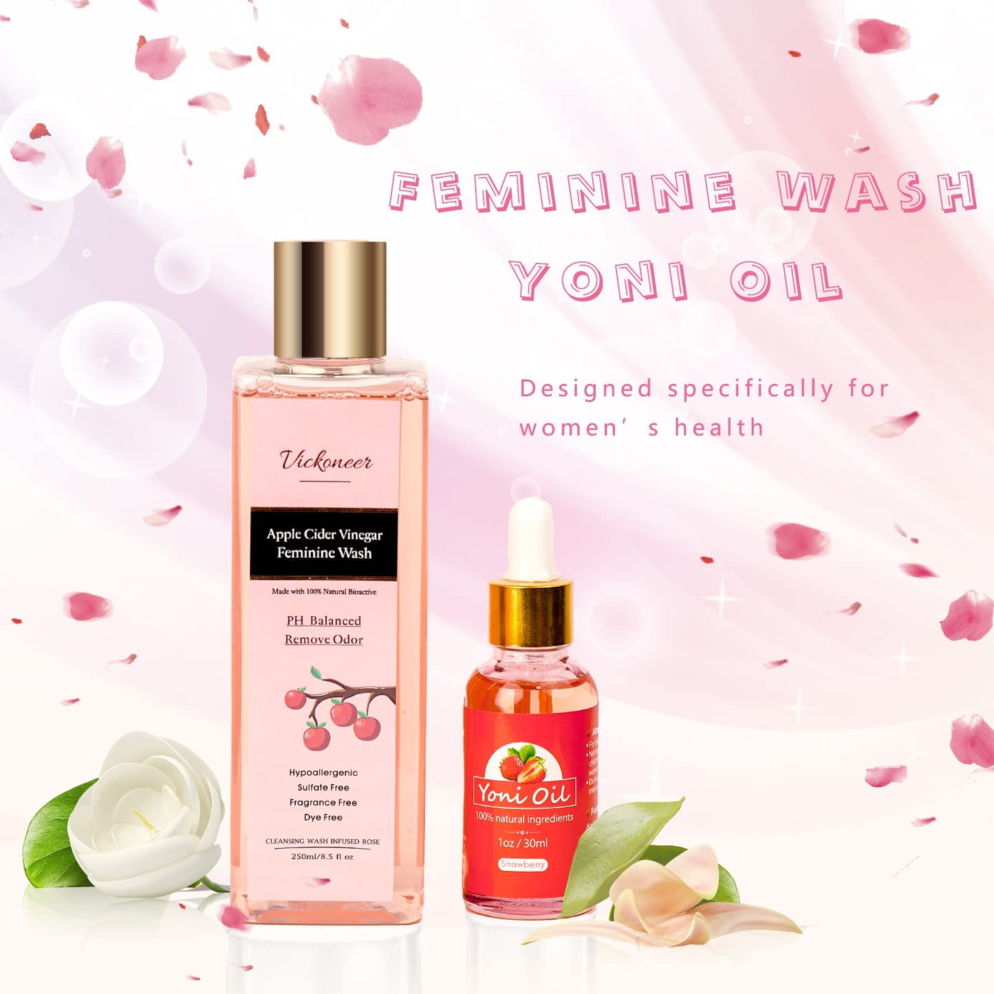 Vickoneer Yoni Wash for Women & Yoni Essential Oil, Intimate Feminine Wash Yoni Care VickoneerBuy Supplements Australia