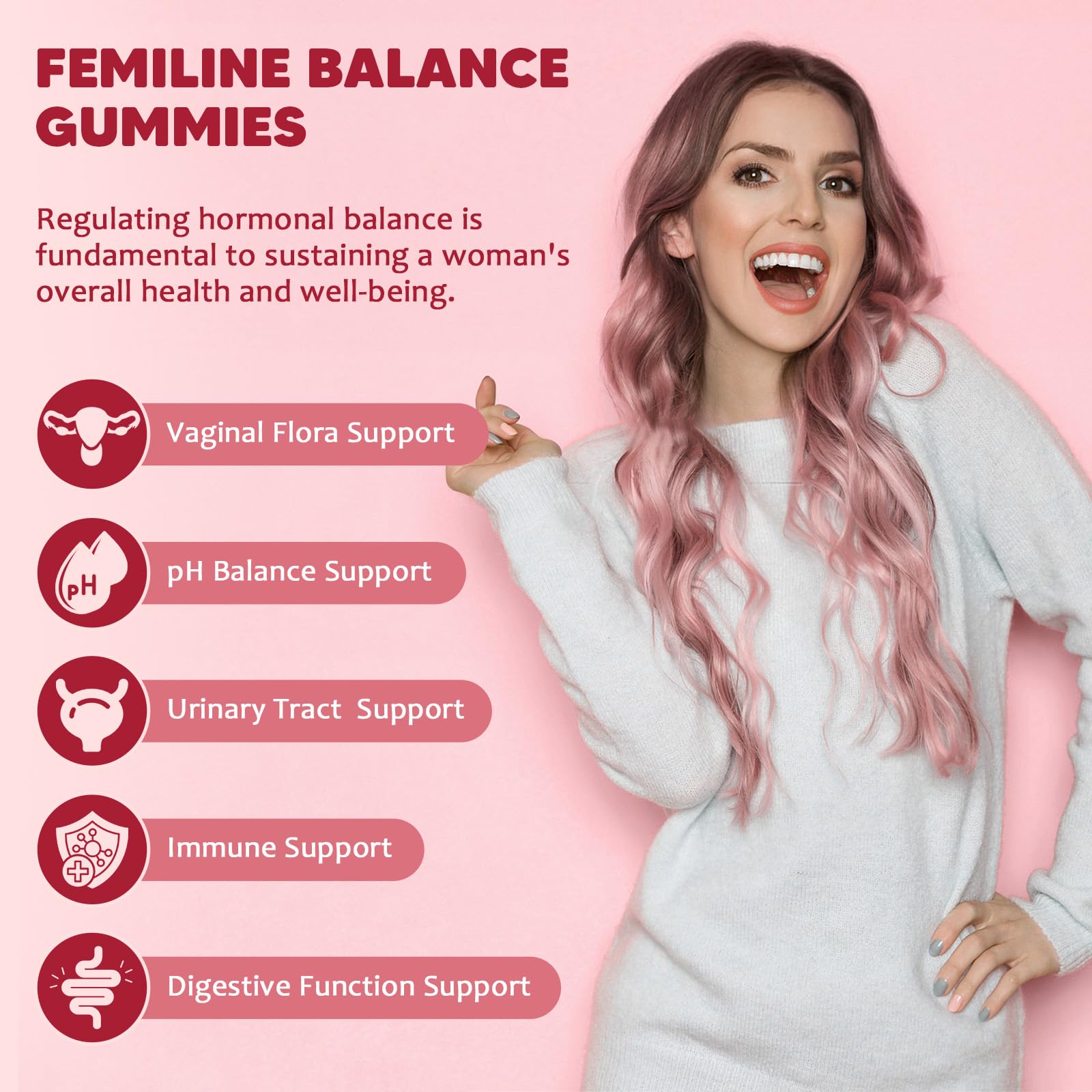 GORNVB Premium Feminine Balance Gummies for Women, Support pH Balance & Vaginal Probiotics Health Gummies with Cranberry Pineapple Powder, D-Mannose, Sugar Free, Gluten Free, Vegan GORNVBBuy Supplements Australia