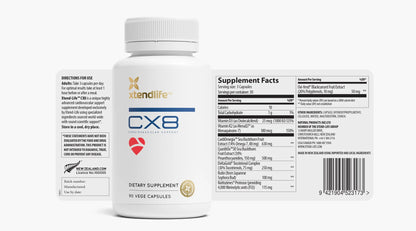 Xtendlife CX8 Heart Health Supplement for Cardiovascular Support, Circulation, and Arterial Health - with Vitamin K2 MK7, D3, Tocotrienols, and Sea Buckthorn-30 Day Supply XtendlifeBuy Supplements Australia