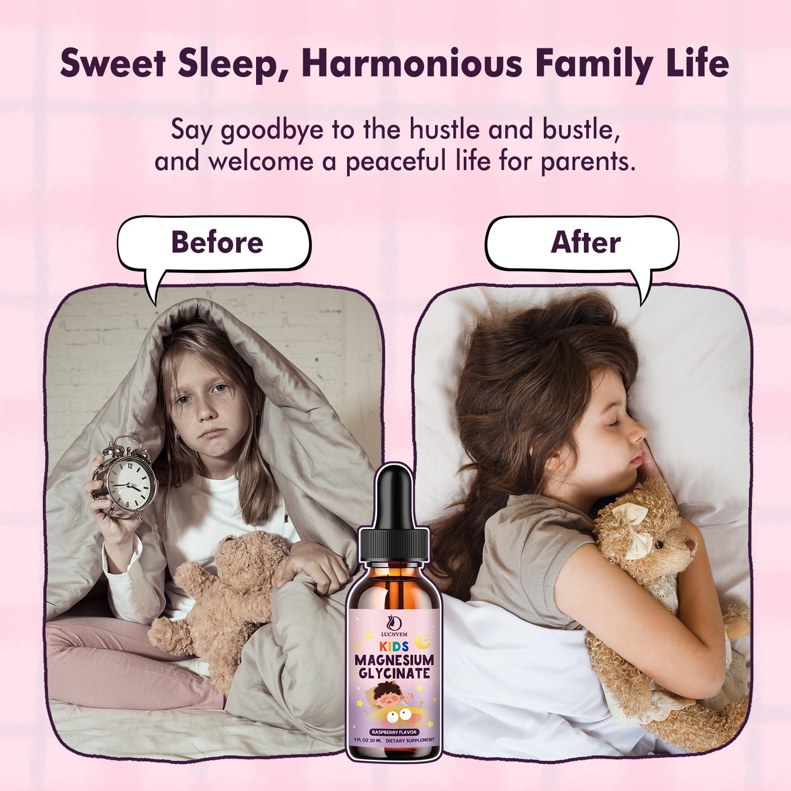 Kids Magnesium Glycinate Sleep Liquid Drops – Sleep & Calm Support with L-Theanine – Melatonin-Free, Sugar-Free Vegan Raspberry Supplement – 2 Bottles, 30ml Each LUCNVEMBuy Supplements Australia