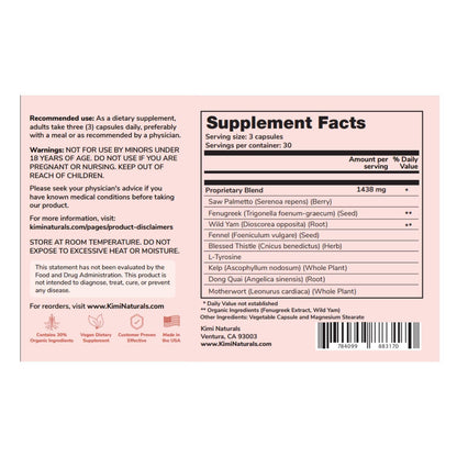 KIMI Naturals Breast Max Plus - Breast Enhancement Pills | Breast Enlargement Supplements with Fenugreek, Breast Growth, Supports Breast Firmness | 90 Capsules KIMIBuy Supplements Australia