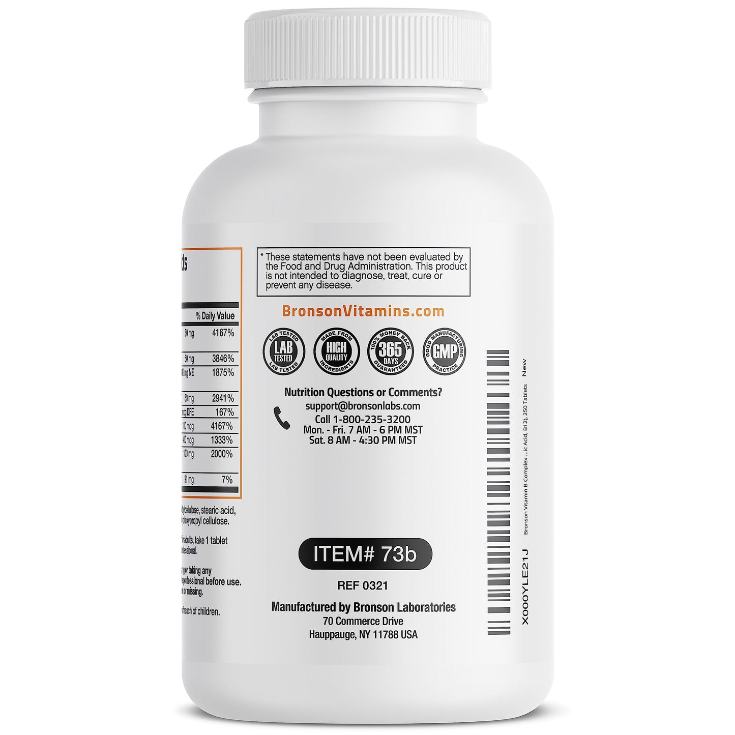 Bronson Super B Vitamin B Complex Sustained Slow Release Vitamin B1, B2, B3, B6, B9 BronsonBuy Supplements Australia