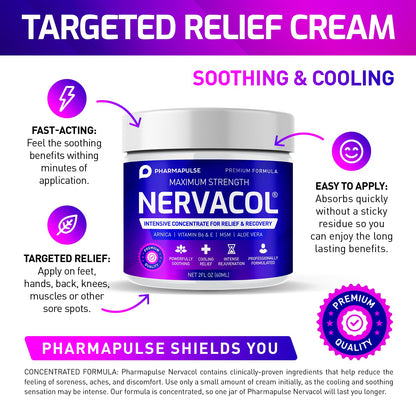 Pharmapulse Neuropathy Cream – Maximum Strength for Feet, Hands, Legs, Toes, Lower Back - Alpha Lipoic Acid, Arnica, Vitamin B6, Aloe Vera, MSM - Effective Soothing PharmapulseBuy Supplements Australia