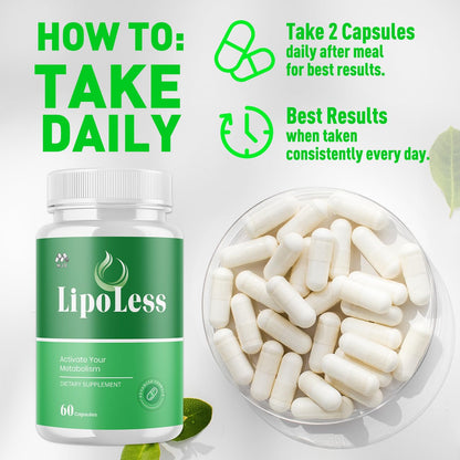 (3 Pack) LipoLess Capsules, Official Lipo Less Supplement Pills with All Natural Ingredients, Advanced Formula for Optimal Health Support with Premium Vitamins for Active Women & Men (180 Capsules) MJOBuy Supplements Australia