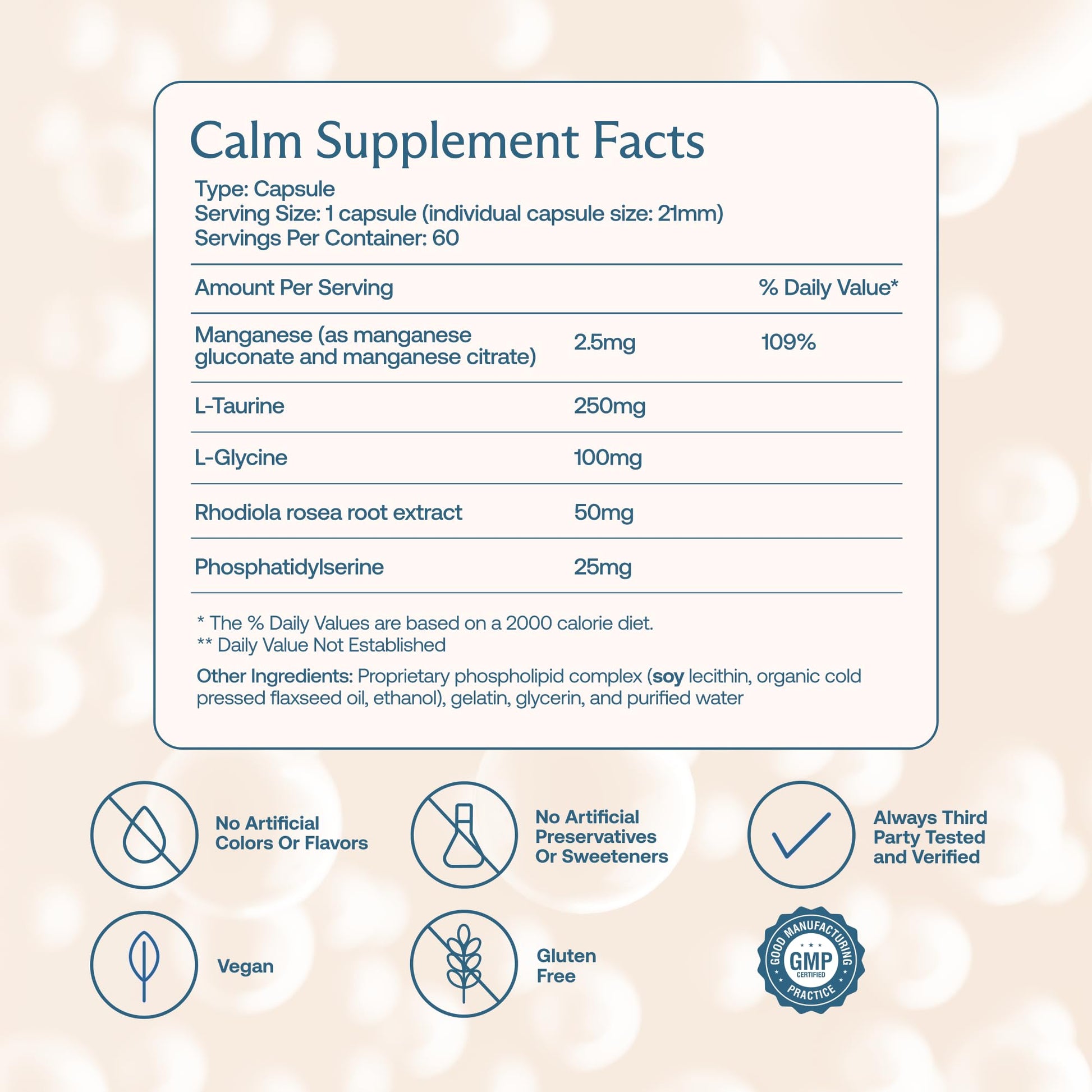 BodyBio Calm - Natural Stress Relief Blend with Rhodiola, Glycine & Phosphatidylserine - Supports Relaxation, Mental Focus & Balanced Cortisol - Non - Drowsy Formula BodyBioBuy Supplements Australia