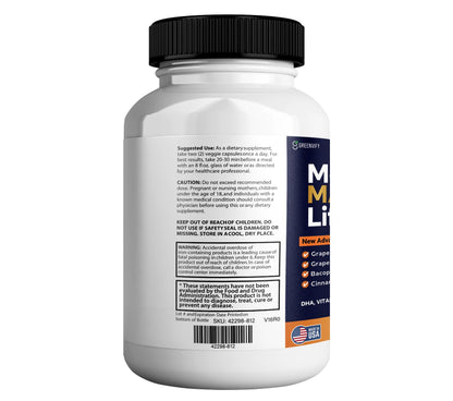 GREENVIFY Memory MAX Lift Brain Support Supplement, 60 Capsules, with Vitamins and Herbal Blend, 30 Day Supply (1) GREENVIFYBuy Supplements Australia