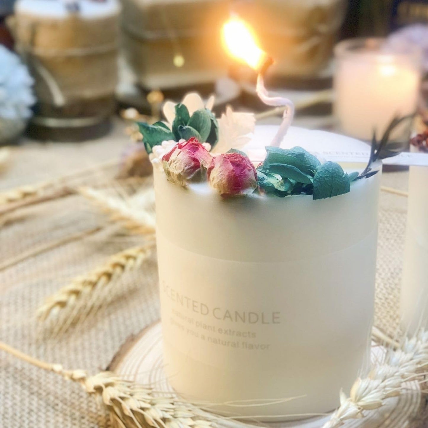 Natural Soy Scented Pillar Candles with Glass, Classic 10 oz Luxury Non Toxic White Bathroom Candle uniqiconBuy Supplements Australia
