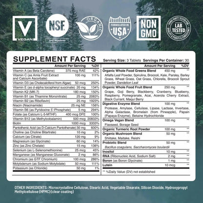 Abundant Earth Whole Food Multivitamin for Women, Daily Multi Vitamins Supplements for Men/Mens Multivitamins + B Complex, Probiotic Multi Enzyme Abundant Earth