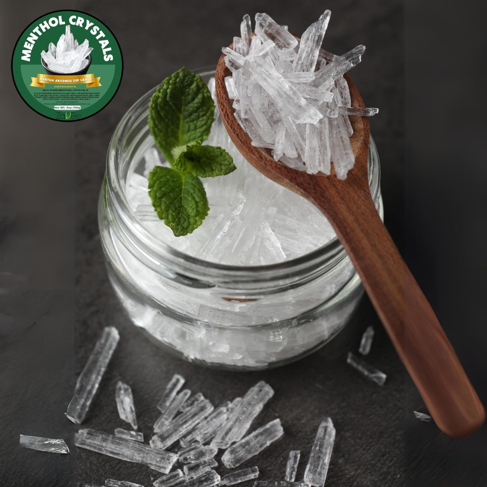 ZAVBE 1LB Menthol Crystal Mentha Arvensis Pure Natural in Resealable Bag USP Food Grade ZAVBEBuy Supplements Australia