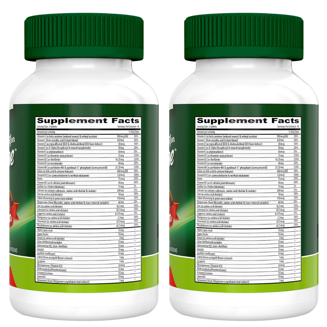 DEVA Tuba Prime Vegan Multivitamin Iron-Free High-Potency Vitamin & Mineral Dietary Supplement Antioxidants, Fruit & Veg Blend, Super Mushrooms, Probiotics, Prebiotics, Seeds, Herbs 90 Tabs 2-Pack DEVABuy Supplements Australia