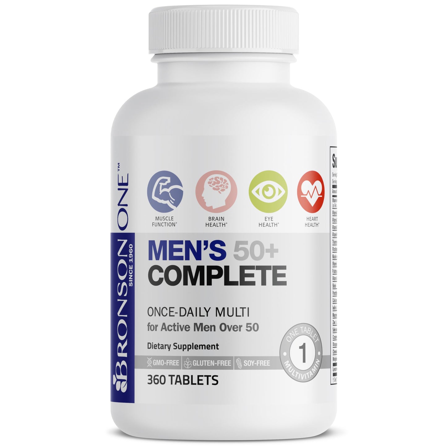 Bronson ONE Daily Mens 50+ Complete Multivitamin Multimineral, 360 Tablets BronsonBuy Supplements Australia