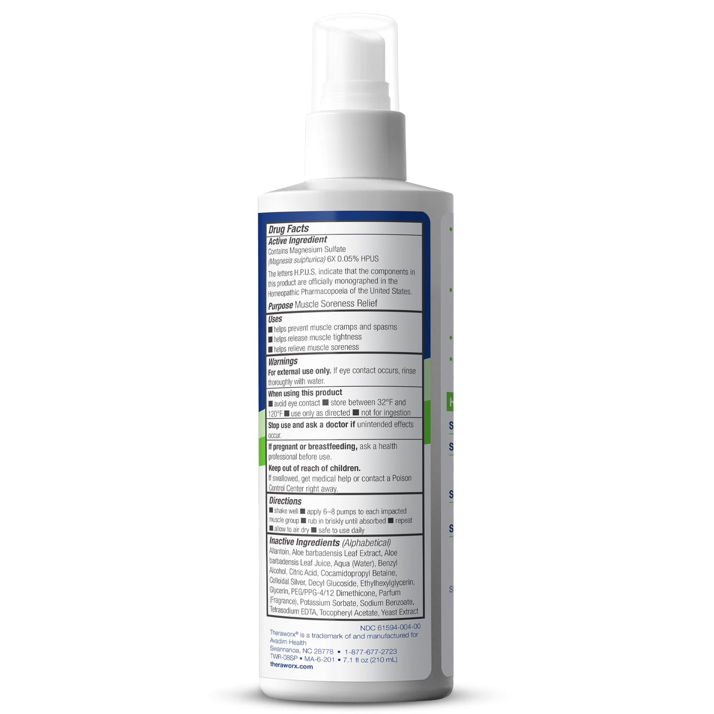 Theraworx Relief for Muscle Cramps Spray Fast-Acting Muscle Spasm, Leg Soreness with Magnesium Sulfate - 7.1 oz - 1 Count TheraworxBuy Supplements Australia