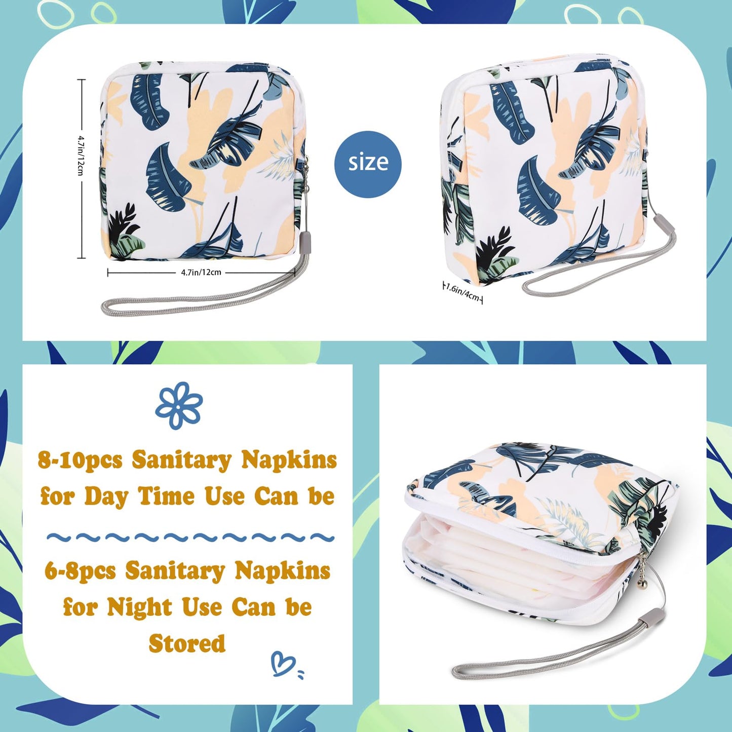 4Pcs Sanitary Napkin Storage Bag, Small Menstrual Period Bag Period Pouch Waterproof AbeilloBuy Supplements Australia