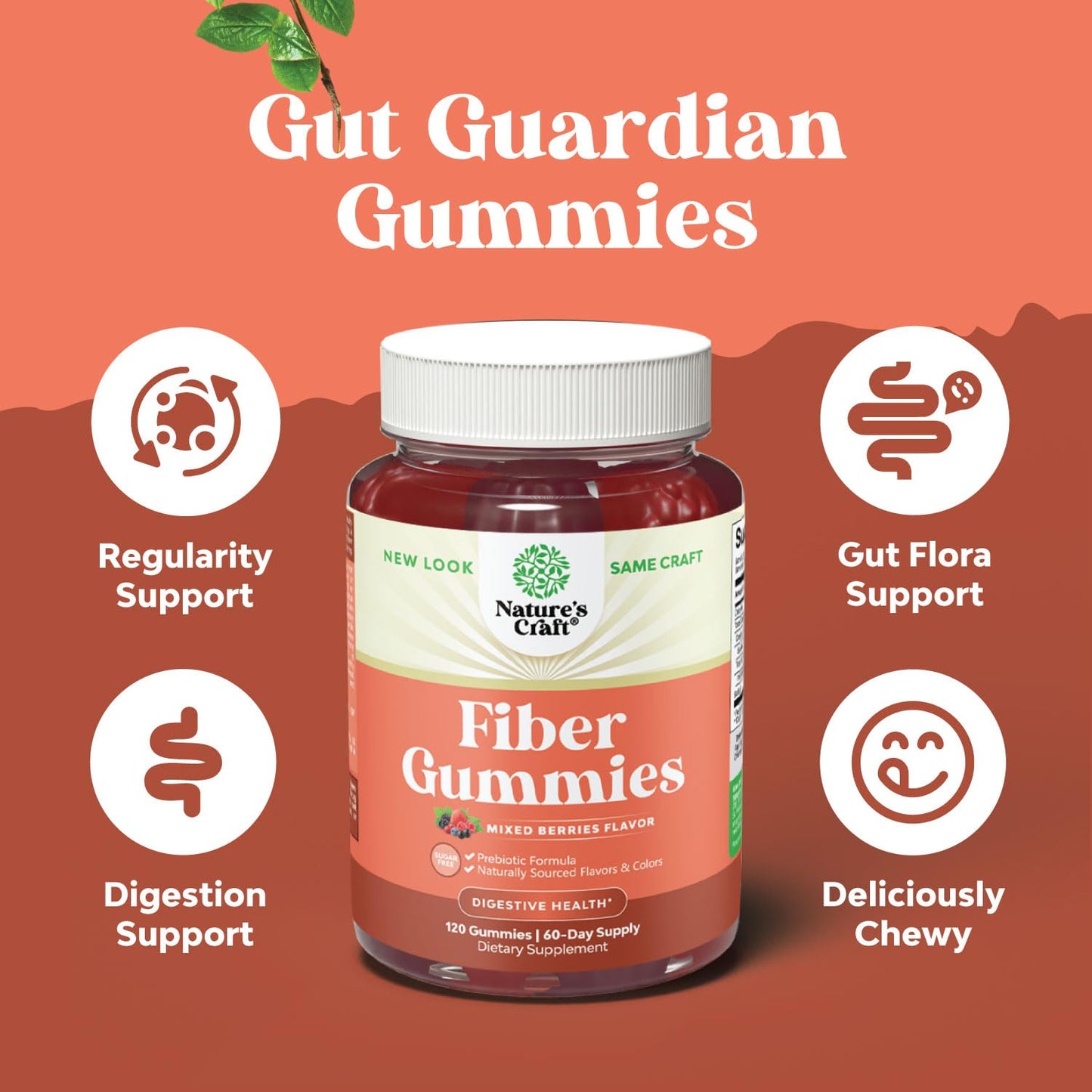 Sugar Free Fiber Gummies for Adults - High Fiber Supplement Gummies Vitamins for Adults Natures CraftBuy Supplements Australia