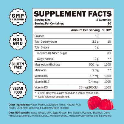 Greabby Magnesium Glycinate Gummies 500mg for Adults Sleep Support, Chewable Magnesium Gummies for Women & Men