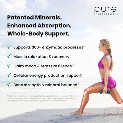 Pure TheraPro Rx Optimum Magnesium Lysinate Glycinate & Di-Magnesium Malate, Made in USA | 2 Month Supply | Chelated for Maximum Absorption,