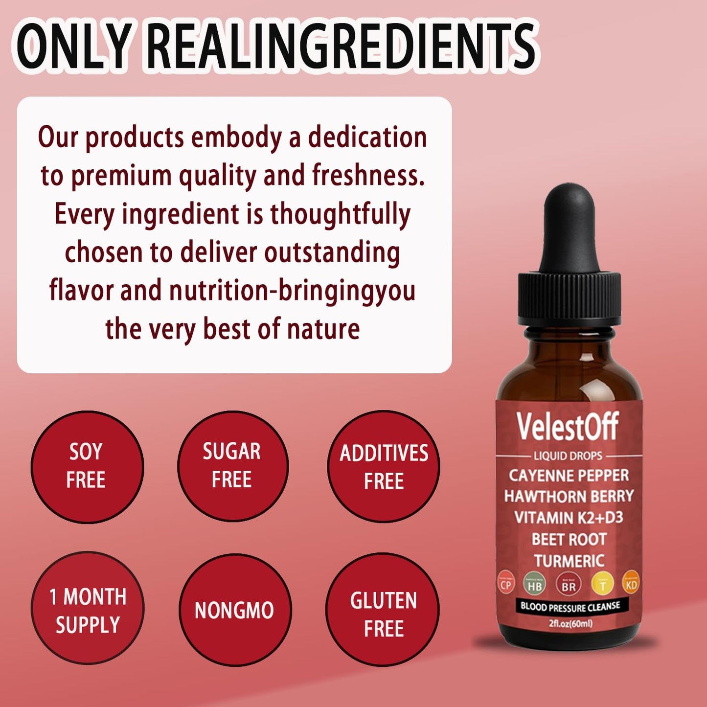 Velestoff Cayenne Pepper & Cayenne Pepper Drops Liquid Supplement with Hawthorn, Beet Root, Turmeric, Vitamin K2 D3 NutralisBuy Supplements Australia