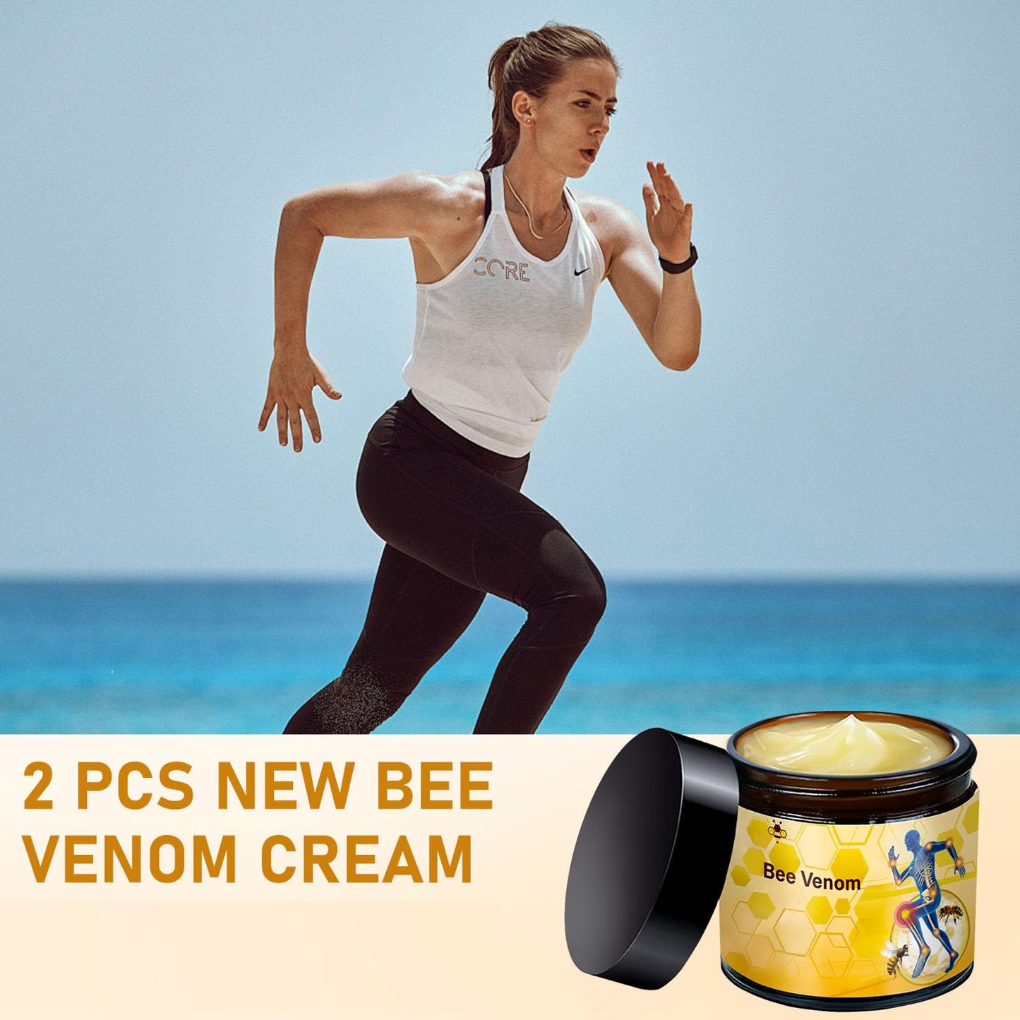 2 Pcs Bee Venom-Relief Cream, Professional Bee Venom Cream, Natural Joint Relief Gel, for Neck, Waist, Back Hand Feet and Leg YIVANNUOBuy Supplements Australia