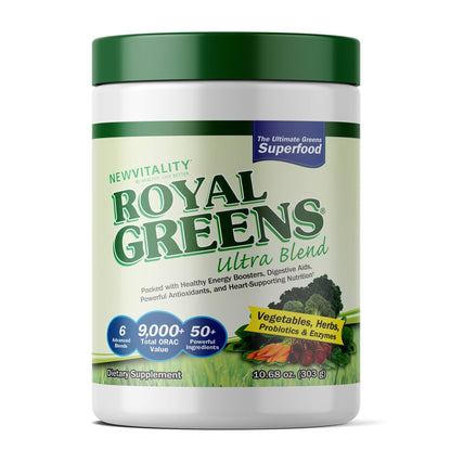 New Vitality Royal Greens Superfood Powder | Healthy Veggie Powder with Probiotics, Enzymes, Antioxidants, Wheat Grass & Greens 10.75oz (30 Day Supply) New VitalityBuy Supplements Australia