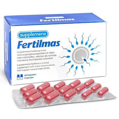 Fertilmas Natural Fertility Support for Men | L-Carnitine, Zinc, Vitamin D3, and Folic Acid | Couples TTC Supplement for Reproductive Health | SupplemenaBuy Supplements Australia