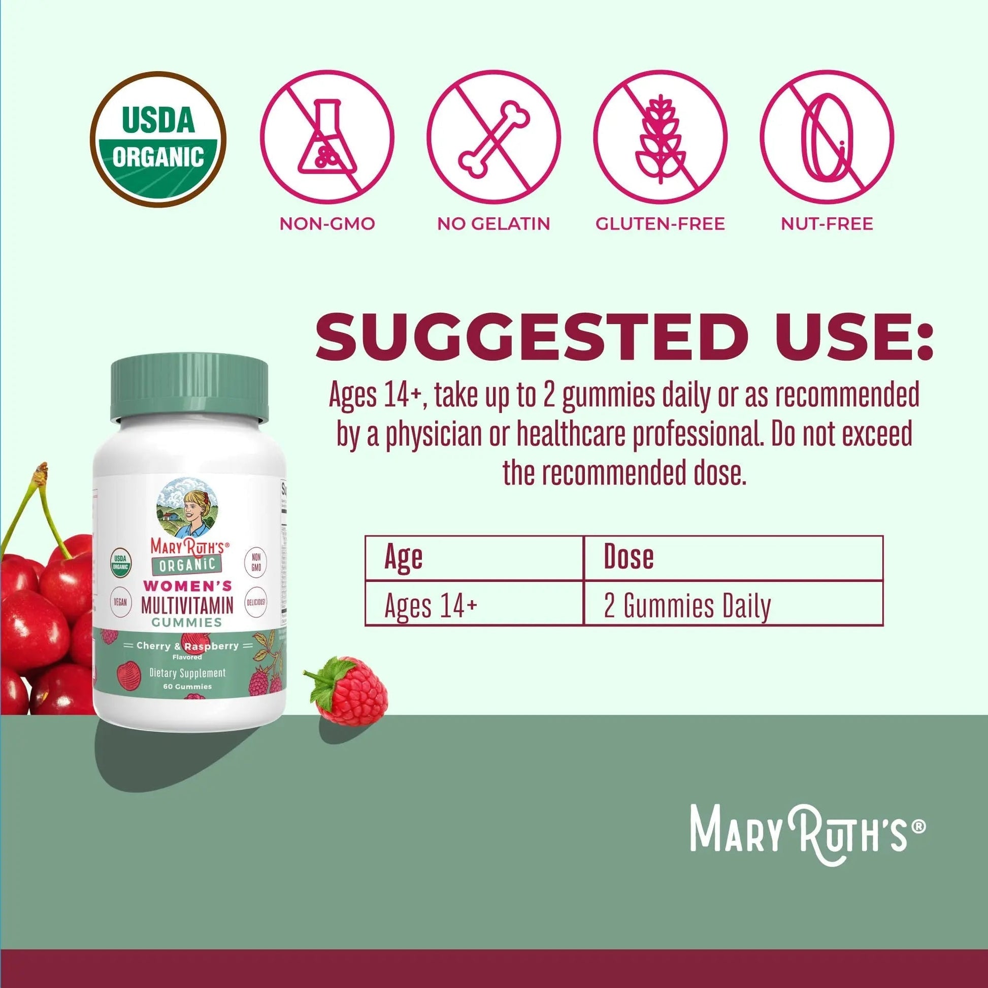 MaryRuth's Multivitamin Gummies for Women (Cherry & Raspberry) & Liquid Nighttime Multimineral (Pineapple) | Clean Label Project Verified MARYRUTH'SBuy Supplements Australia