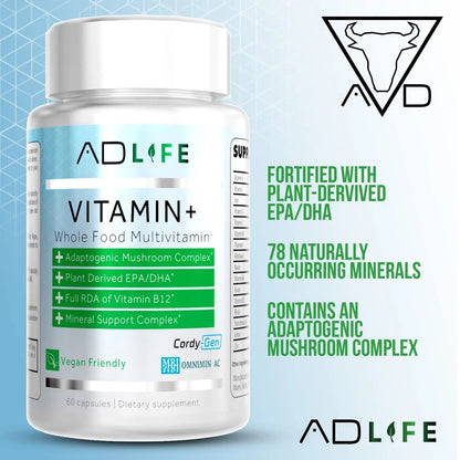 Project AD Vitamin+ Multimineral Multivitamin Supplement Complete Antioxidant, Energy & Immune Support. (60 Servings) PROJECT AD LLC
