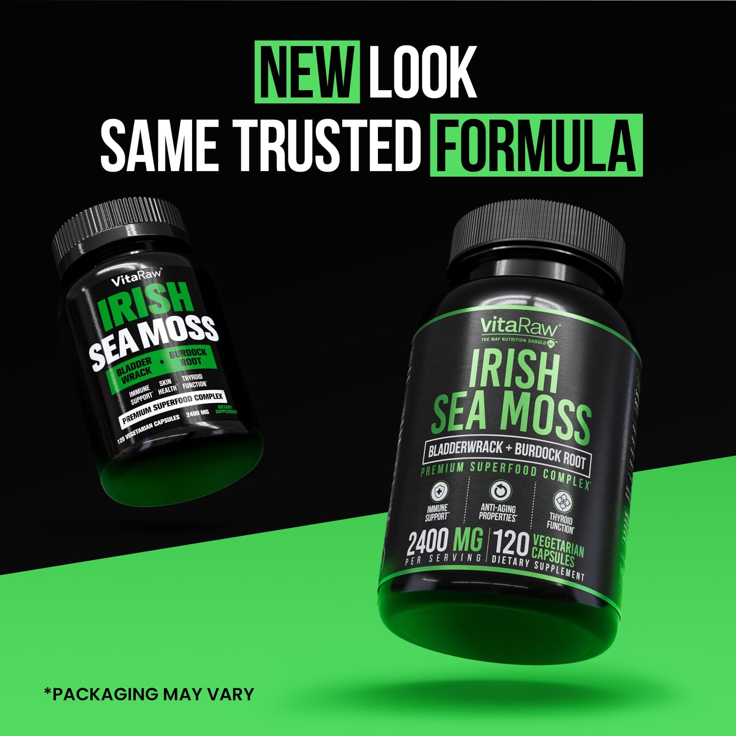 VitaRaw Organic Irish Sea Moss Capsules 2400 mg - Burdock Root and Bladderwrack Powder Real Seamoss Pills for Immune Support, Joint and Gut Health Help - Raw Sea Moss Advanced Herbal Supplement VitaRawBuy Supplements Australia