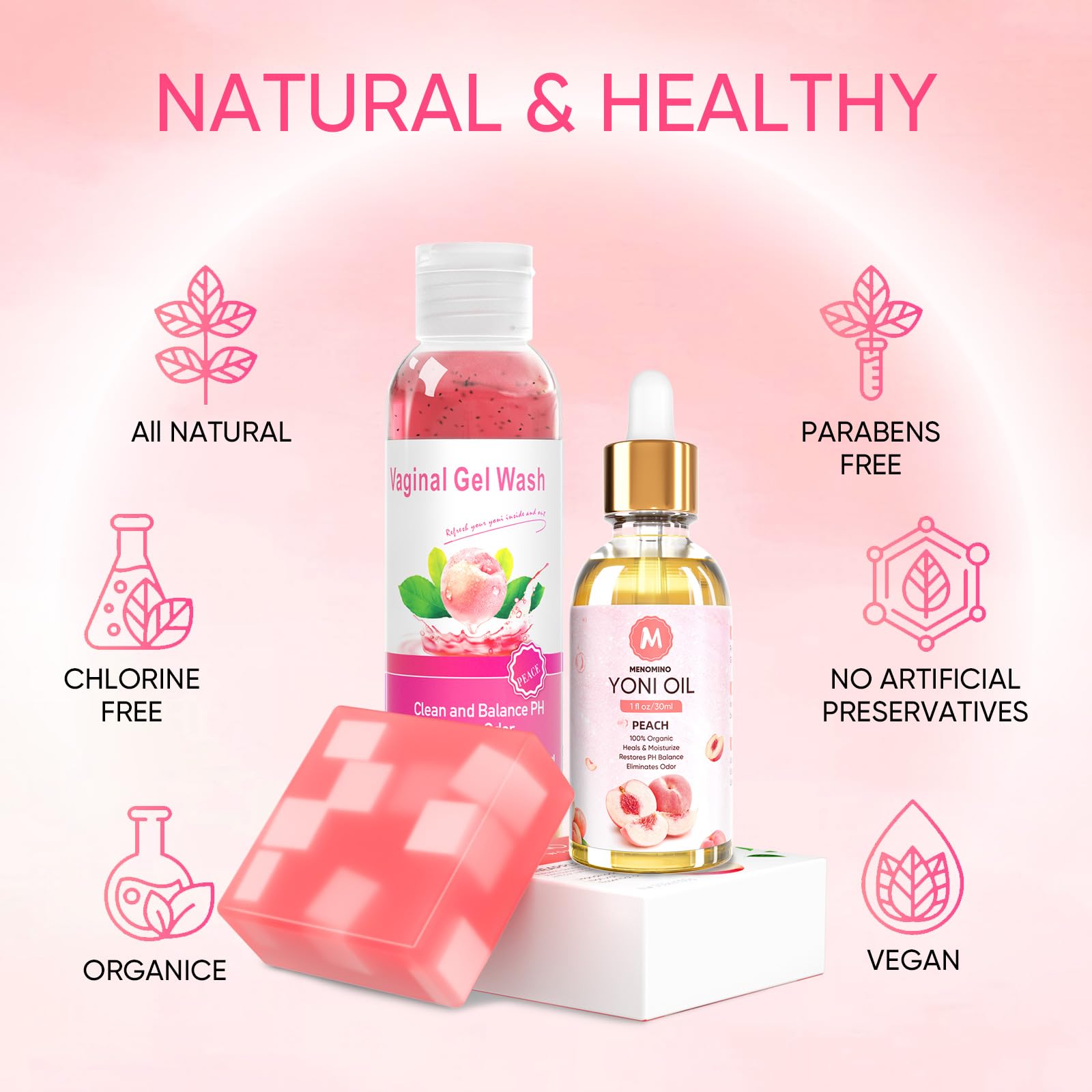 Feminine Wash & Yoni Oil & Yoni Soap Bar Set for Women, 1 Fl.Oz Natural Feminine Oil, Feminine MENOMINOBuy Supplements Australia