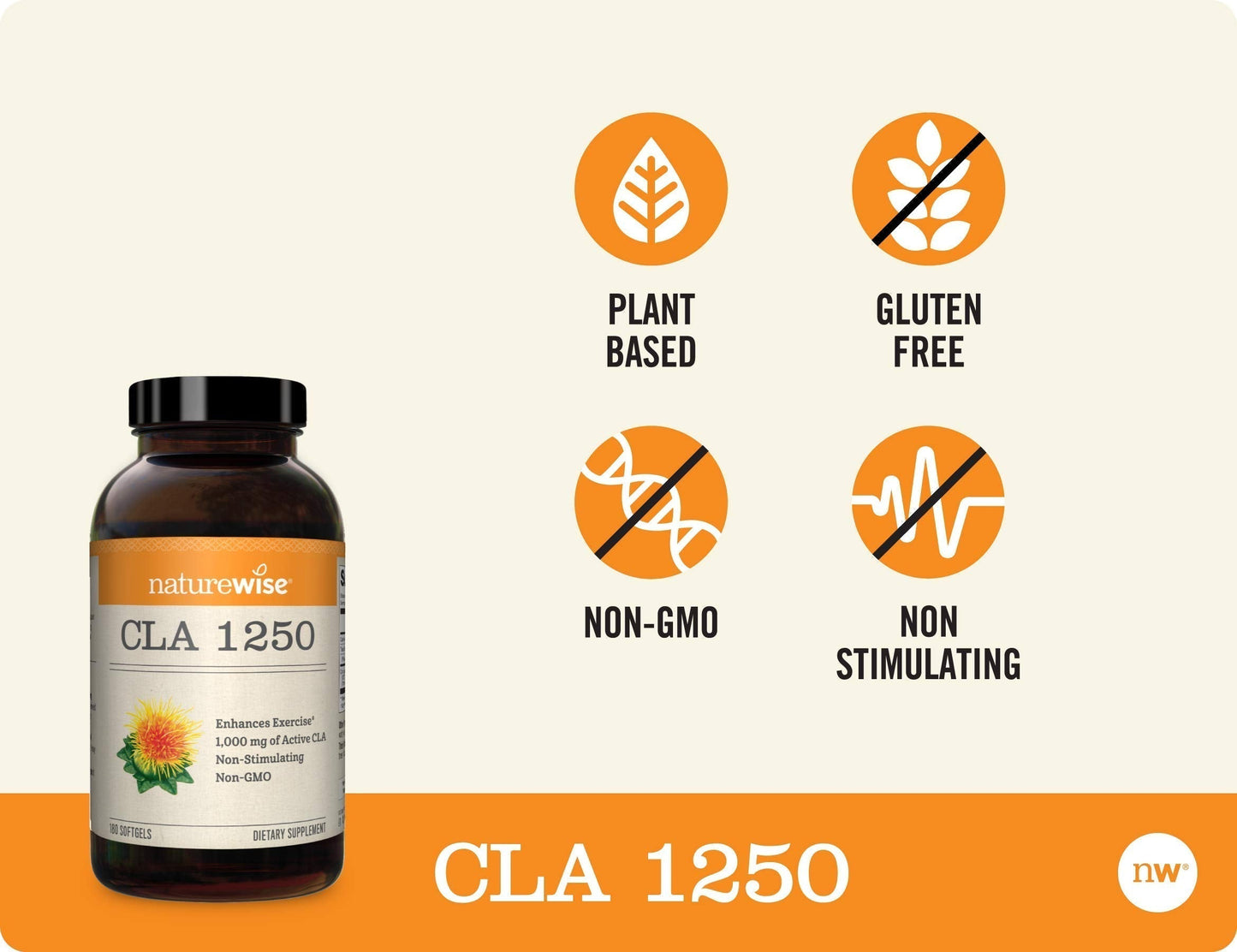 NatureWise CLA 1250 Support Exercise Naturally (2-Month Supply), Support Fitness goals NatureWiseBuy Supplements Australia