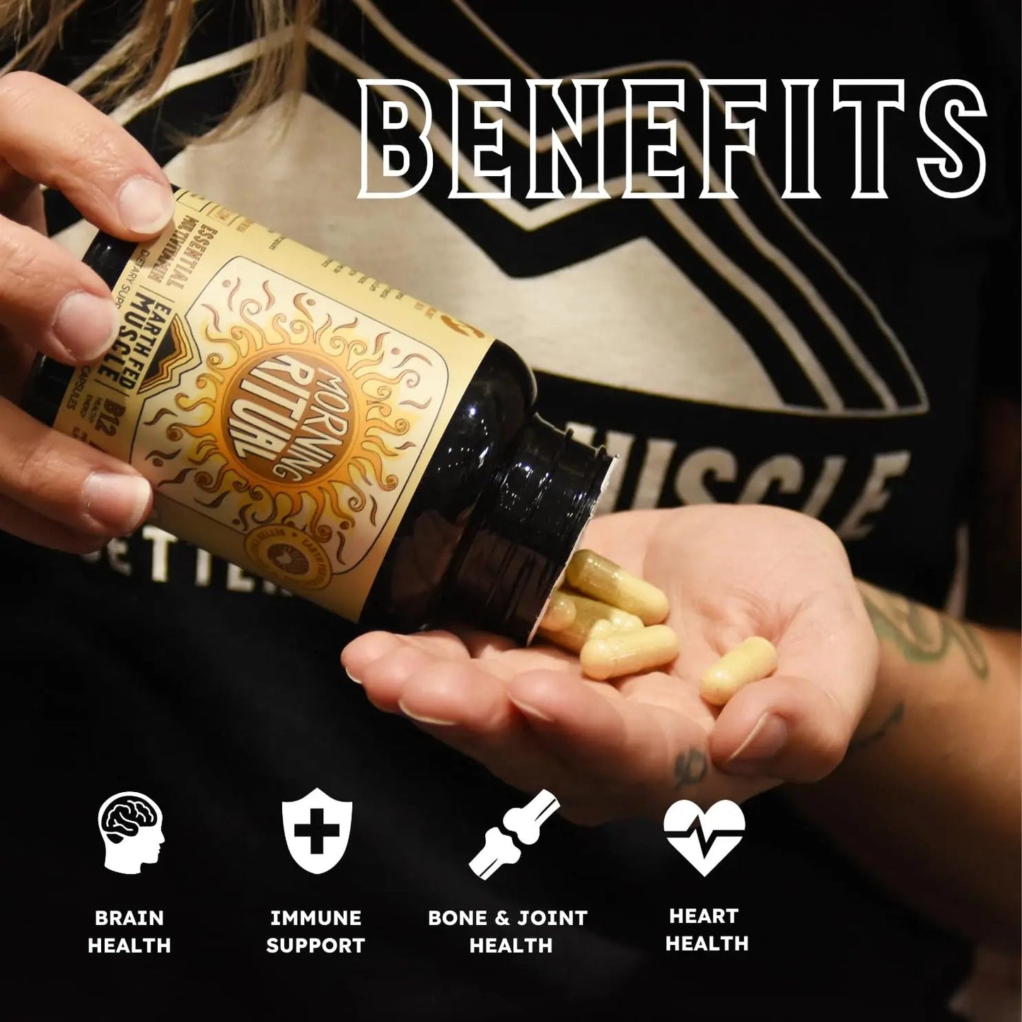 Earth Fed Muscle Morning Ritual Multivitamin for Women Supports General Health & Wellness - Multivitamin with Iron for Immune & Heart Support Earth Fed Muscle