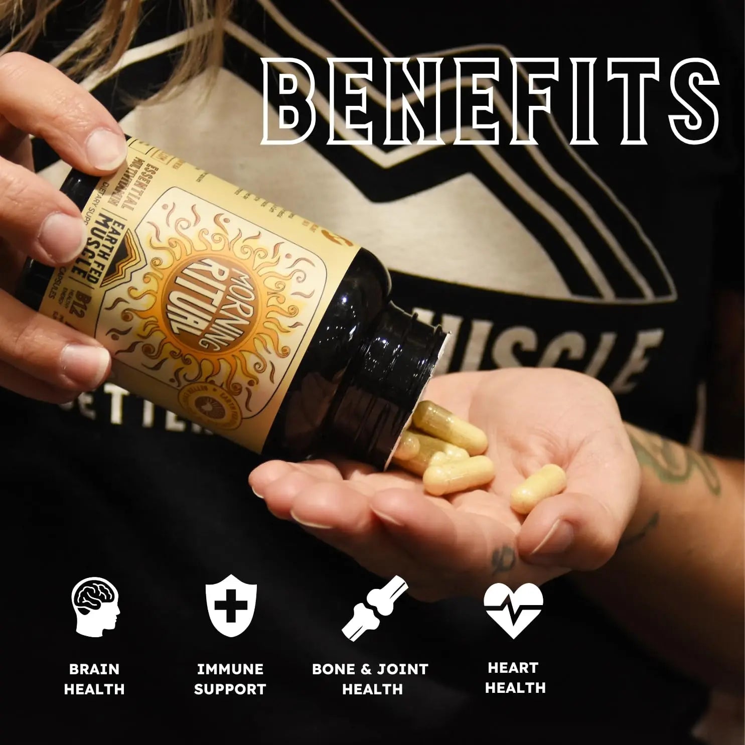 Earth Fed Muscle Morning Ritual Multivitamin for Women Supports General Health & Wellness - Multivitamin with Iron for Immune & Heart Support Earth Fed Muscle