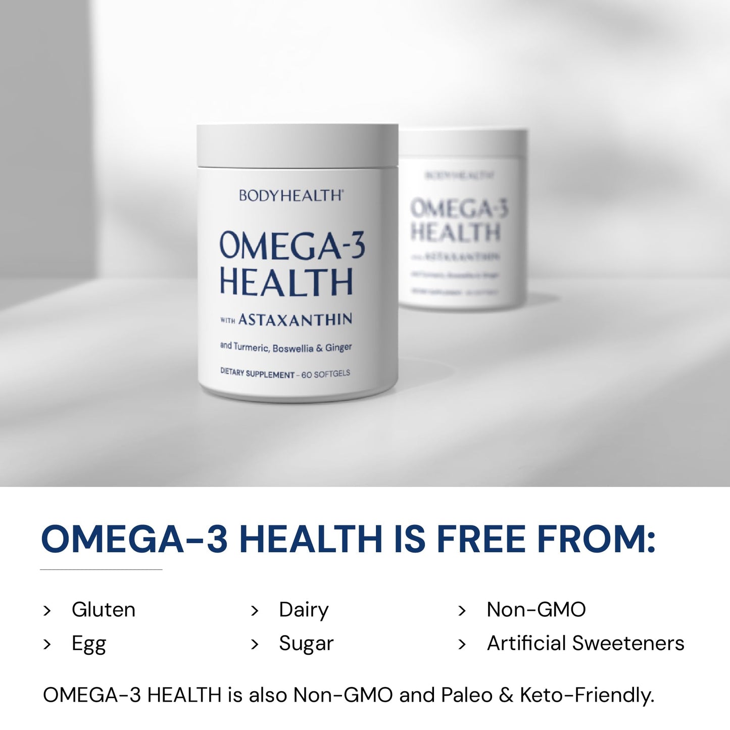 BodyHealth Omega 3 Health, Fish Oil Supplement for Women and Men, Heart and Brain Health, Fish Oil Pills, Fatty Acid Supplements, Omega 3 Vitamins - 60 Soft Gels BodyHealthBuy Supplements Australia