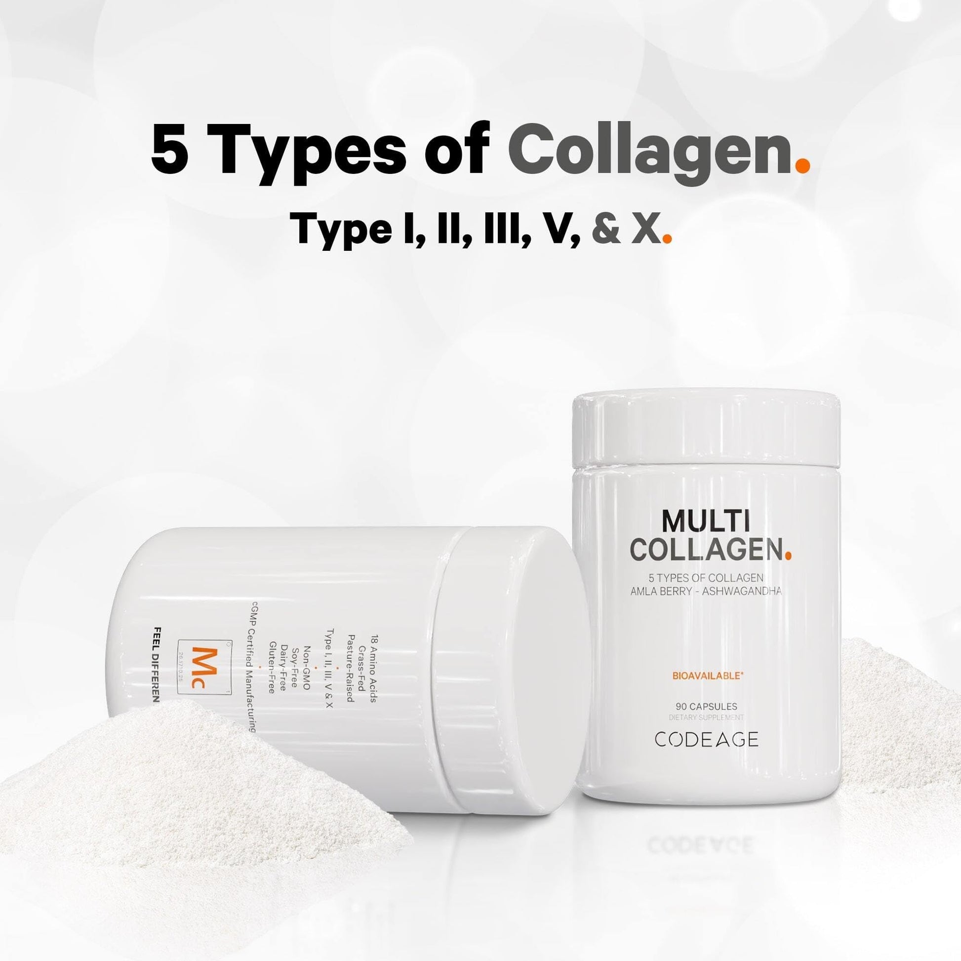 Codeage Multi Collagen Protein Capsules & Probiotics for Women Bundle | Multi Collagen Pills, Collagen Types I, II, II, V & X, 90 Count | Prebiotics & Probiotics for Women - Soy & Dairy Free, 60 Count CodeageBuy Supplements Australia