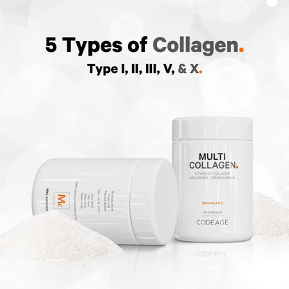 Codeage Multi Collagen Protein Capsules & Probiotics for Women Bundle | Multi Collagen Pills, Collagen Types I, II, II, V & X, 90 Count | Prebiotics & Probiotics for Women - Soy & Dairy Free, 60 Count CodeageBuy Supplements Australia