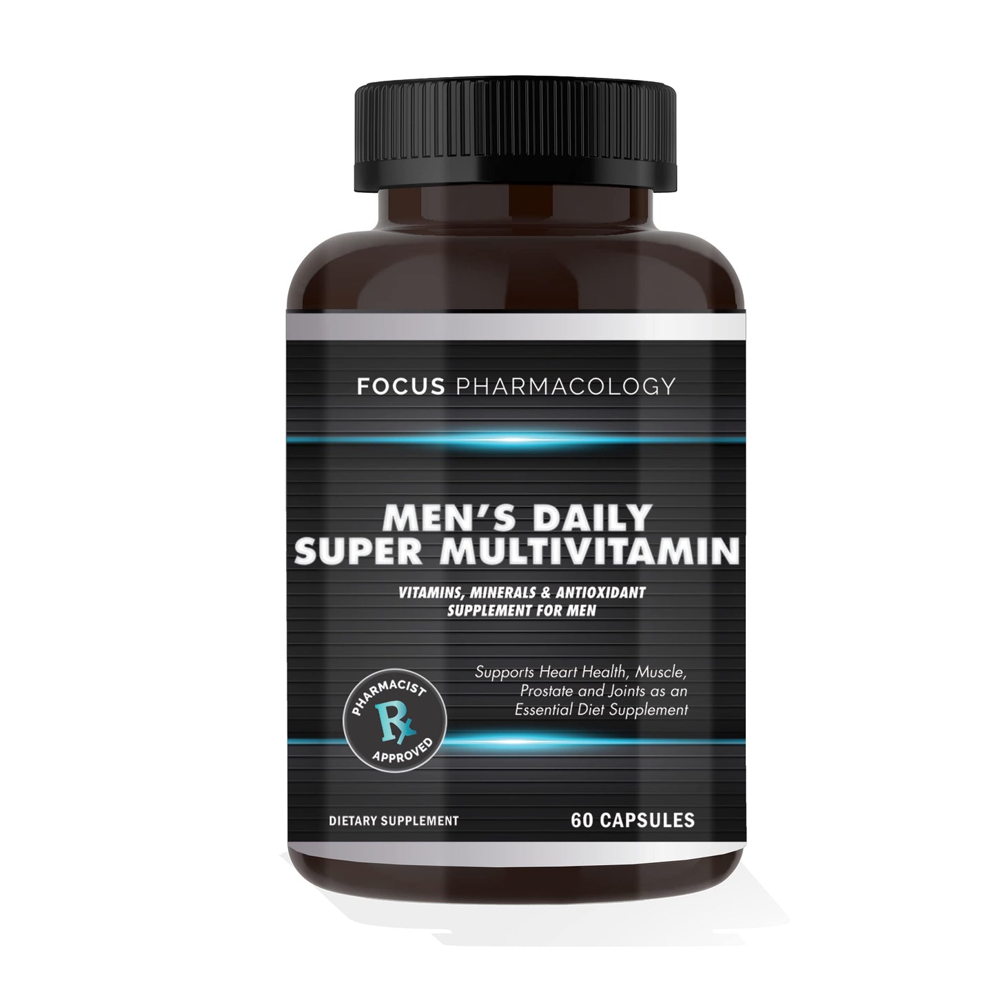 Focus Pharmacology Men's Daily Super Multi-Vitamin for Men - 60 Ct Blend of Vitamins, Minerals, Plus Herbs for Prostate Health and General Energy/Focus Focus PharmacologyBuy Supplements Australia