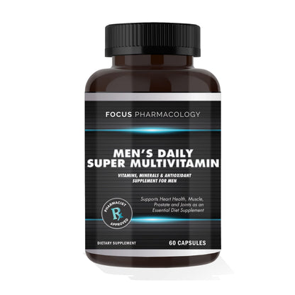 Focus Pharmacology Men's Daily Super Multi-Vitamin for Men - 60 Ct Blend of Vitamins, Minerals, Plus Herbs for Prostate Health and General Energy/Focus Focus PharmacologyBuy Supplements Australia