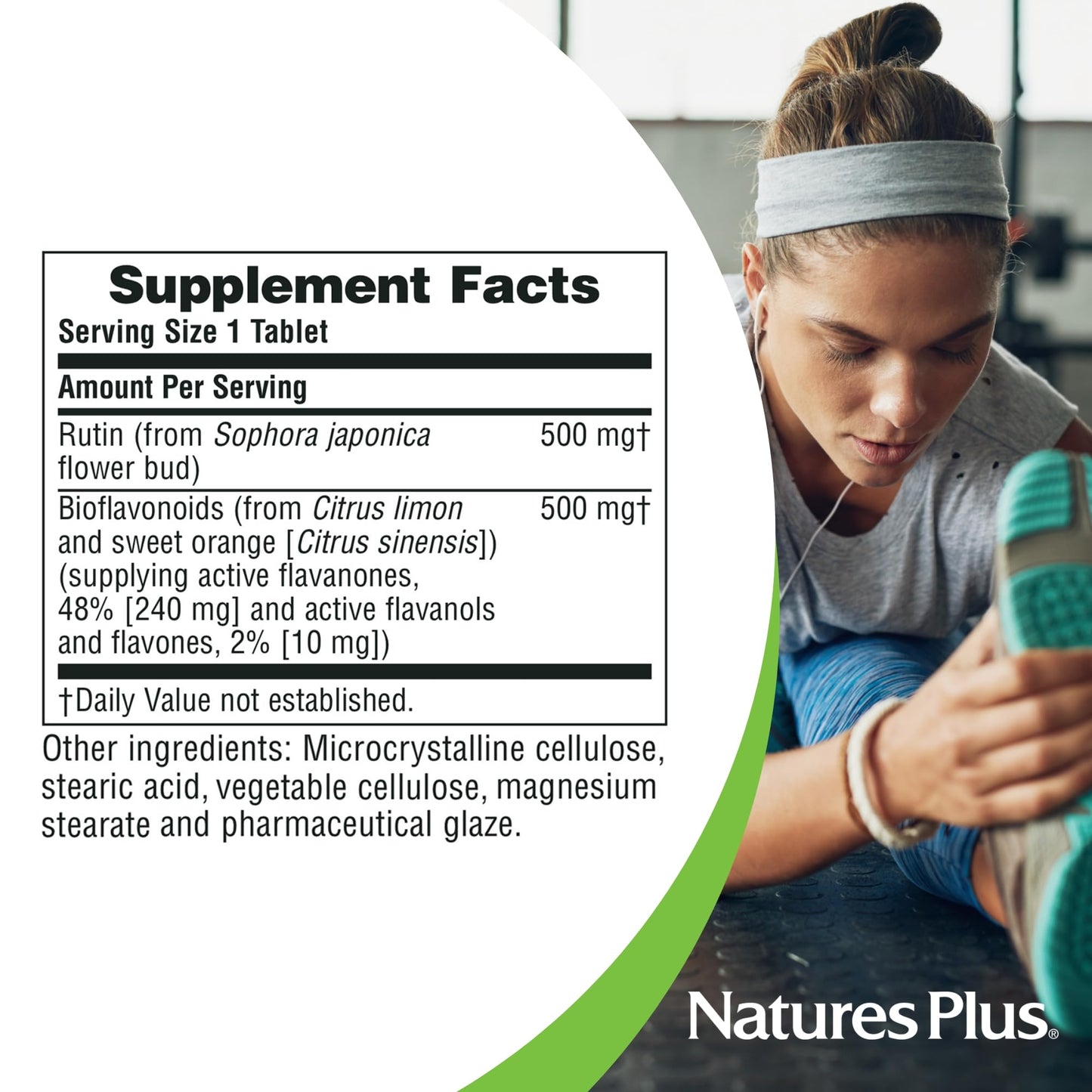 NaturesPlus Biorutin 1000 mg - 90 Tablets - Bioflavonoid & Rutin Complex - Supports Vascular Function & Circulation - Vegetarian, Gluten Free - 90 Servings NaturesPlusBuy Supplements Australia