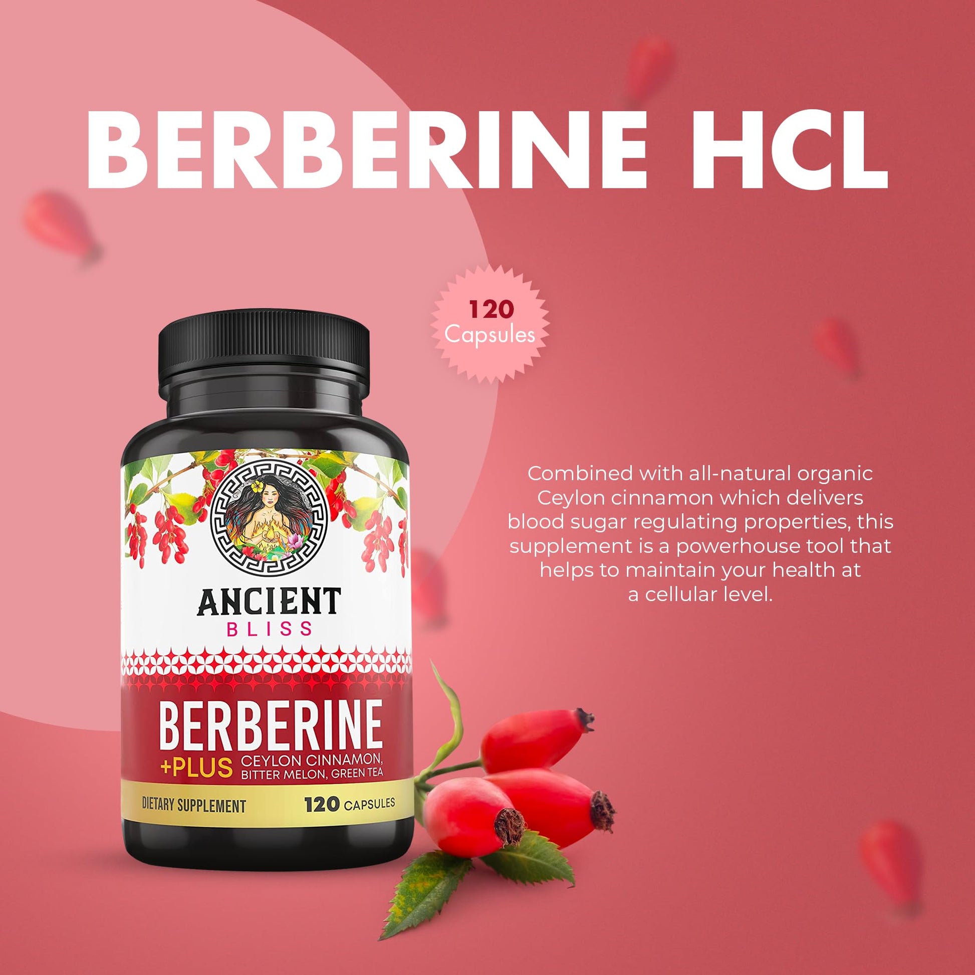 Ancient Bliss Berberine HCL 1200mg with Ceylon Cinnamon, Bitter Melon, and Green Tea Ancient BlissBuy Supplements Australia