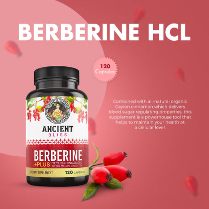Ancient Bliss Berberine HCL 1200mg with Ceylon Cinnamon, Bitter Melon, and Green Tea Ancient BlissBuy Supplements Australia