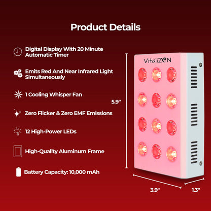 VitaliZEN Cosmo 60 Watt, Rechargeable Red & Near-Infrared Light Therapy Device. 660nm & 850nm VitaliZENBuy Supplements Australia