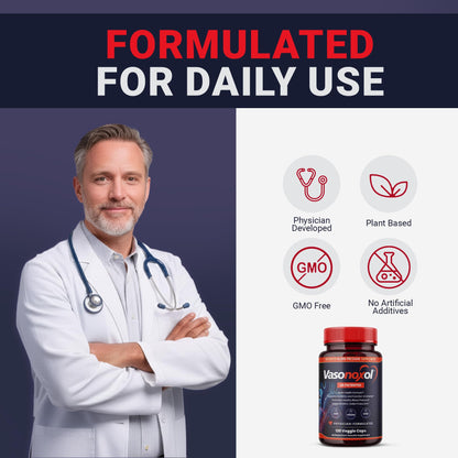 Vasonoxol U.S. Patented Nitric Oxide Supplement for Blood Pressure Support 2880mg - Physician Formulated Vascular Health Formula with L-Arginine & L-Citrulline - Vegan, Non-GMO (120 Capsules) PanoxolBuy Supplements Australia
