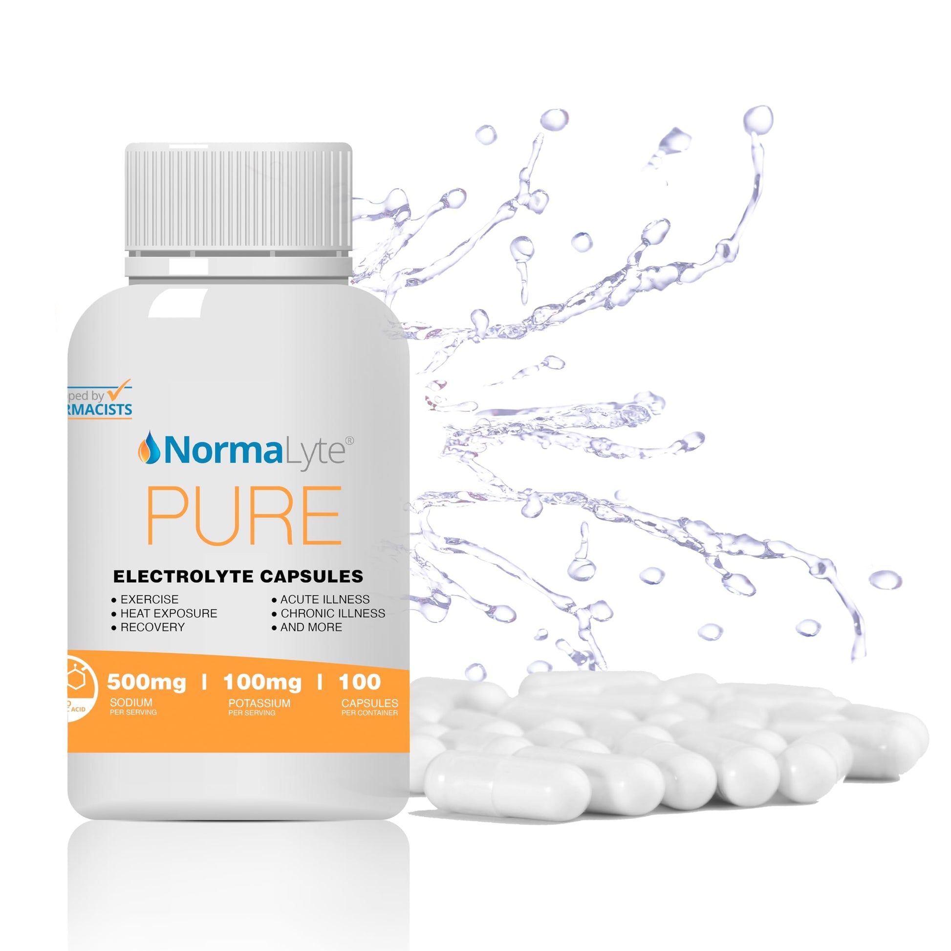 NormaLyte Electrolyte Capsules - Replenish Electrolytes for Peak Performance - Hydration Salt Pills with Essential Minerals for Energy Boost, and Muscle Recovery - 100ct/Bottle NormaLyteBuy Supplements Australia