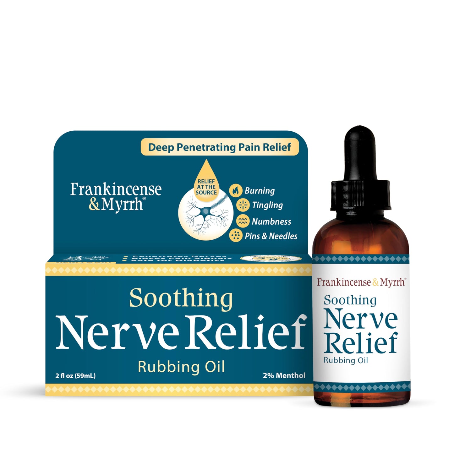 Nerve Pain Relief, Neuropathy Relief for Hands & Feet, Frankincense & Myrrh Rubbing Oil with Menthol and Frankincense Essential Oils, 2 Fl. Oz. Maximum Strength for Foot Pain FRANKINCENSE & MYRRHBuy Supplements Australia