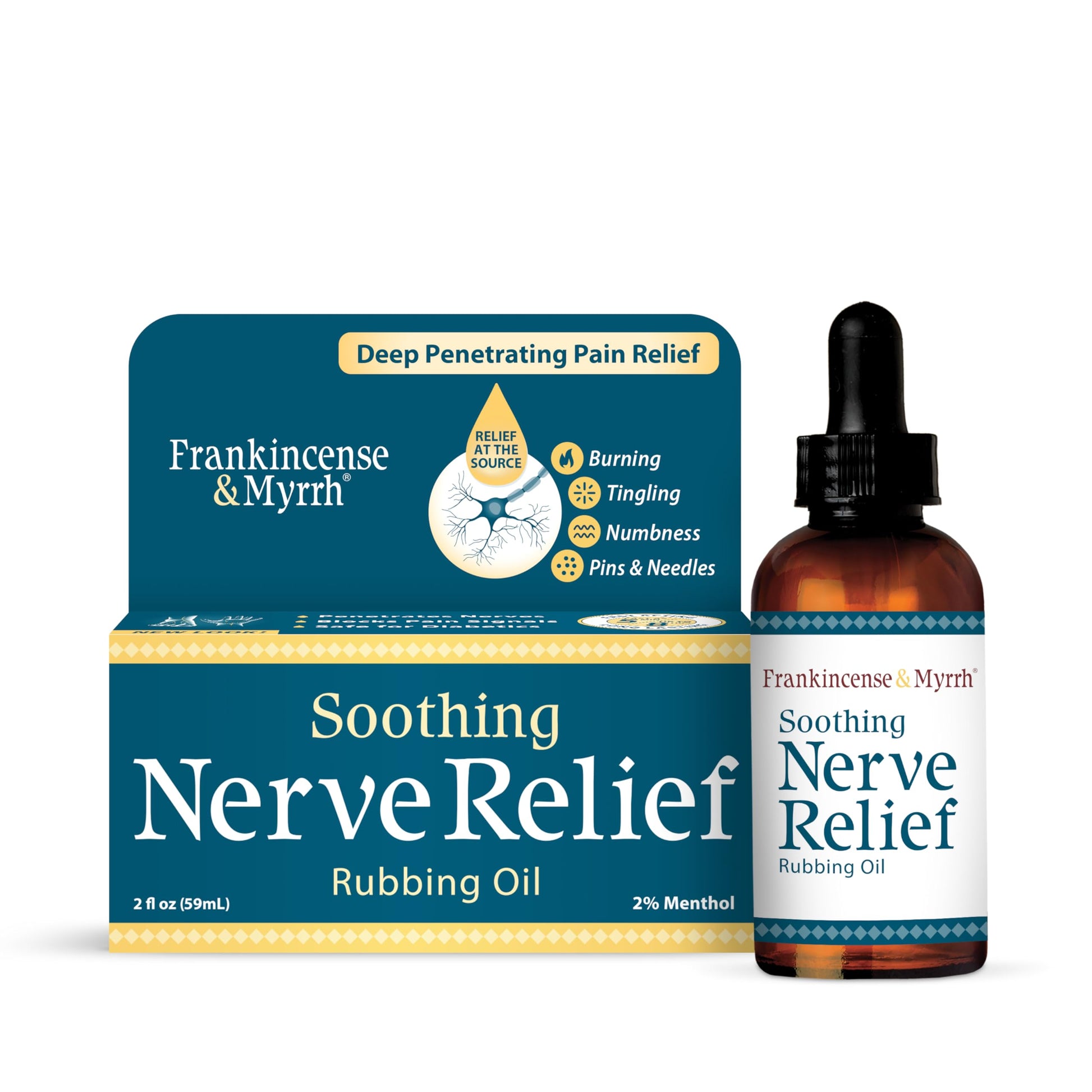 Nerve Pain Relief, Neuropathy Relief for Hands & Feet, Frankincense & Myrrh Rubbing Oil with Menthol and Frankincense Essential Oils, 2 Fl. Oz. Maximum Strength for Foot Pain FRANKINCENSE & MYRRHBuy Supplements Australia
